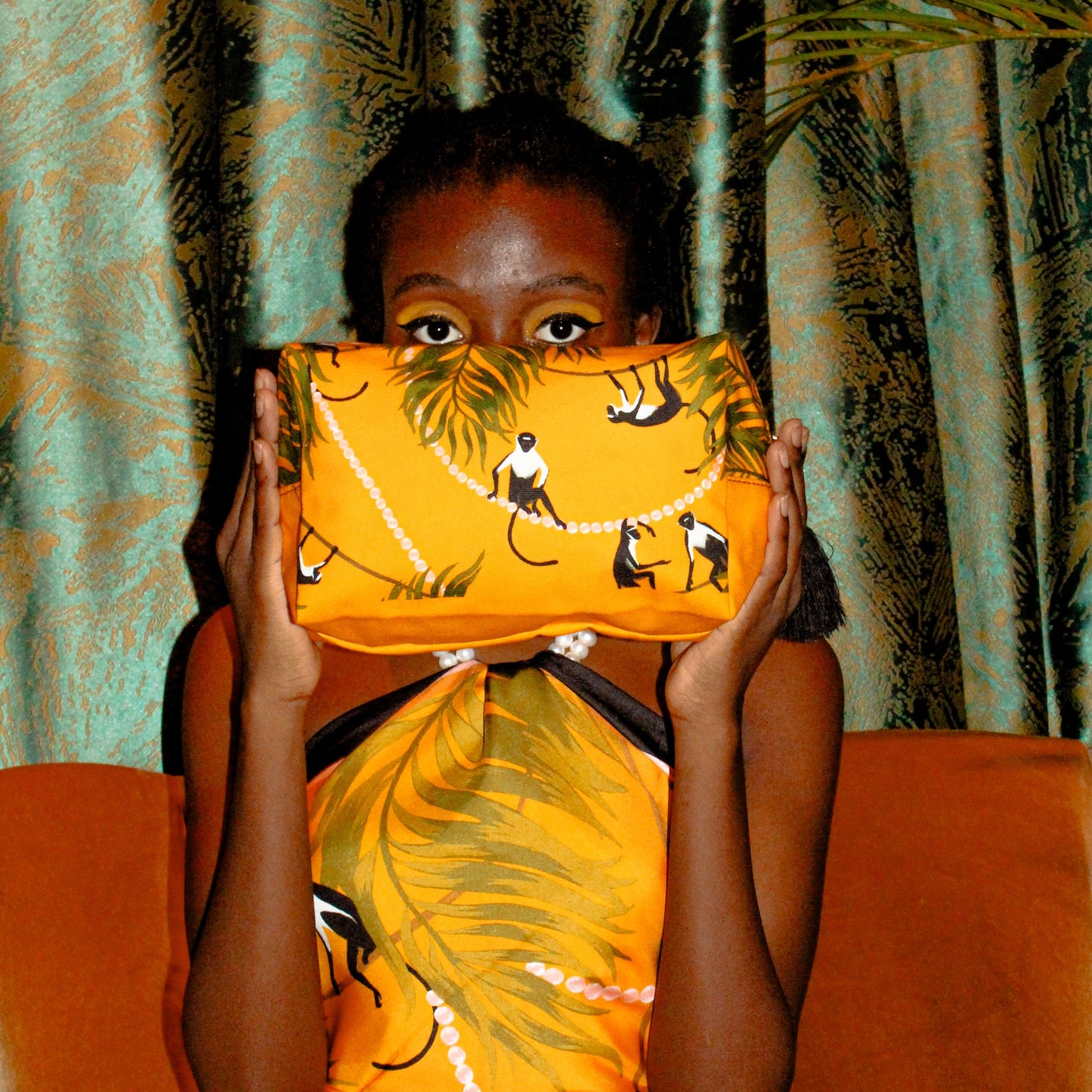 Primates in Pearls Silk Scarf