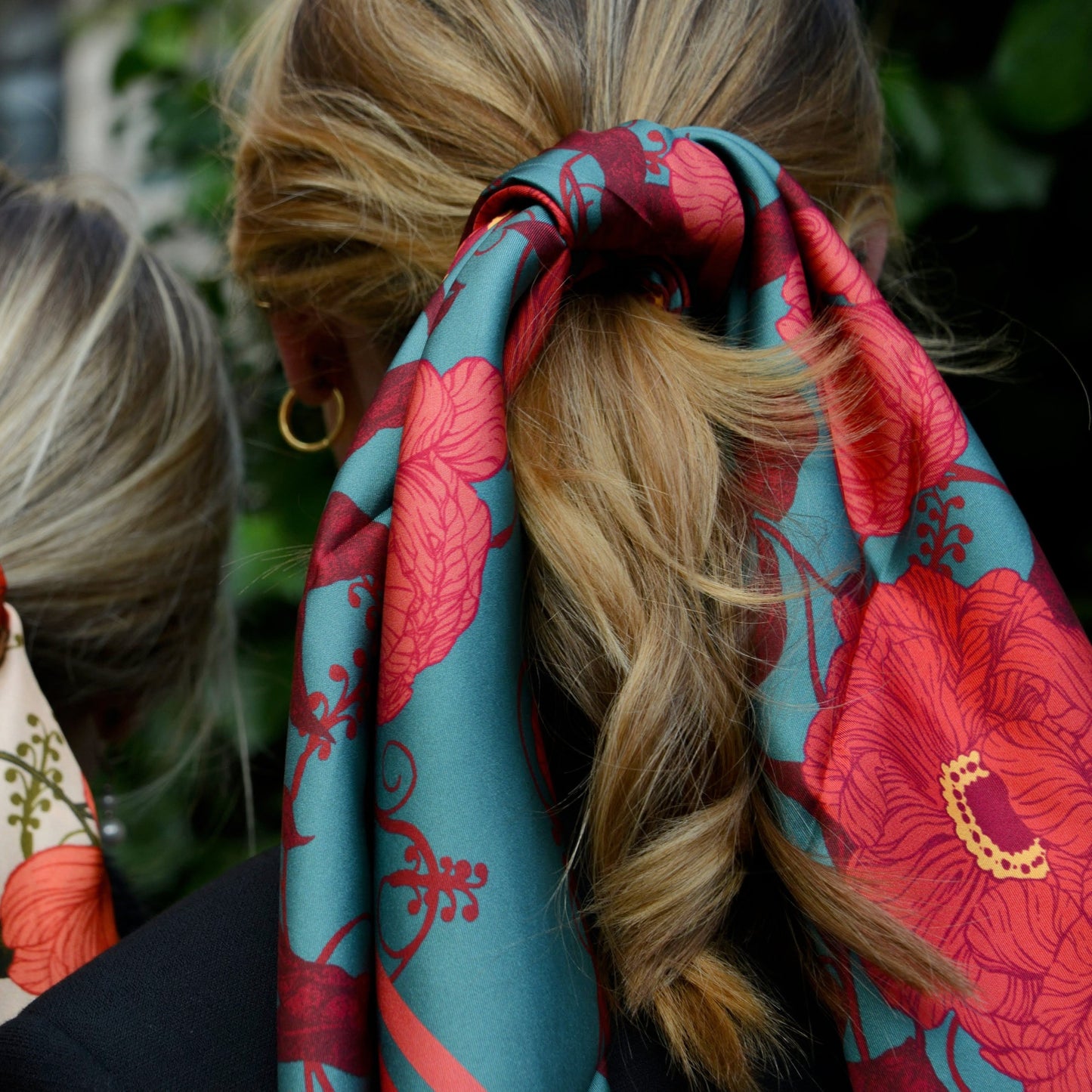 Whimsical Garden Silk Scarf - Pink