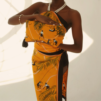 Primates in Pearls Silk Scarf