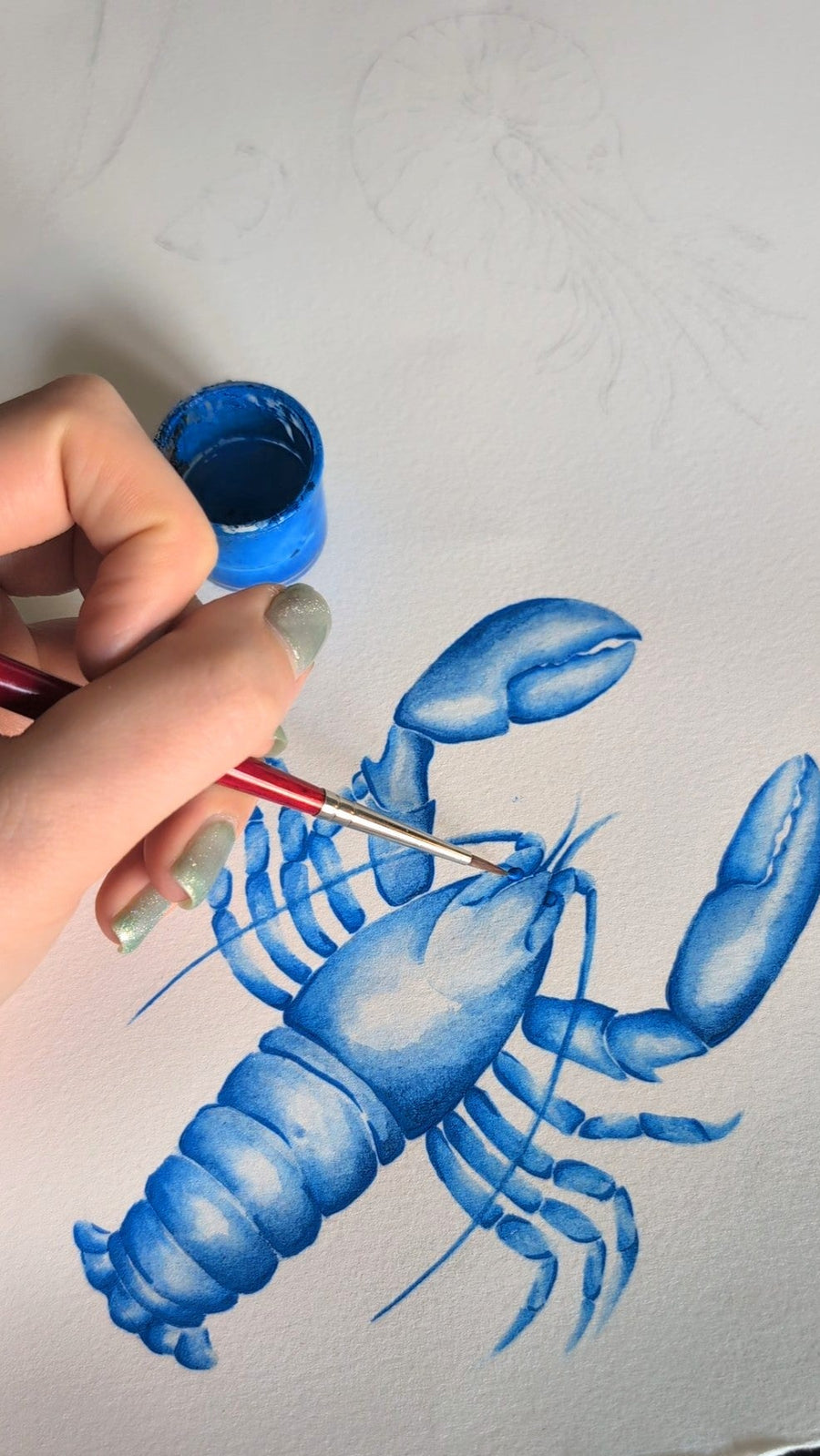 Hand-painting the Aquatic Affair collection