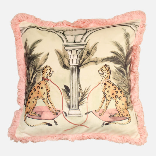 Regal Felines Cushion - Blush