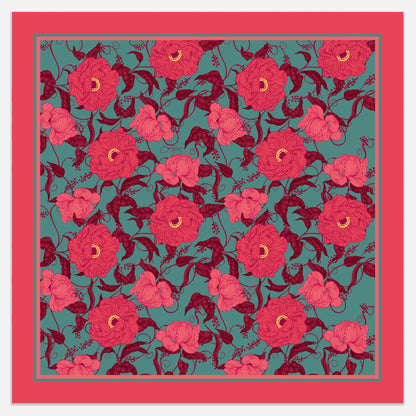 Whimsical Garden Silk Scarf - Pink