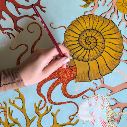 Prehistoric Seas Silk Scarf